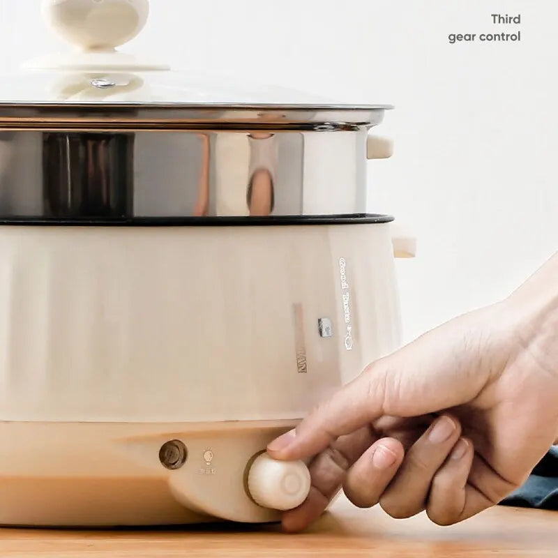 220V Multi Cookers Single/Double Layer Electric Pot 1-2 People Household Non-Stick Pan Hot Pot Rice Cooker Cooking Appliances