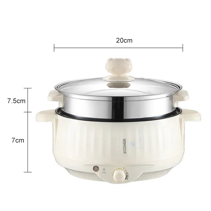 Multi Cooker Multifunctional Electric Pan Non-Stick Cookware Rice Cooker Multi Ramen Soup Hotpot for Dormitory Kitchen 220V EU